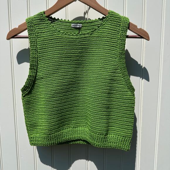 Rachel Comey Sweaters - Rachel Comey Lois 100% Cotton Crochet Knit Sleeveless Top Celery Green Sz M $388